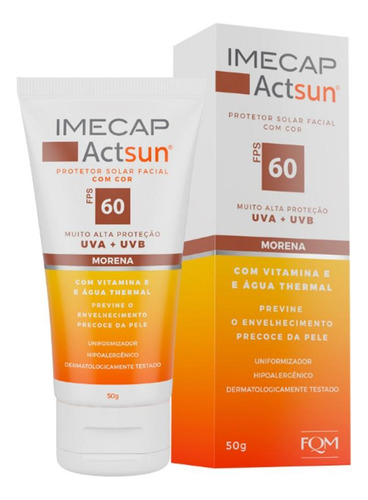Kit Imecap Actsun Protetor Fps60 Pele Morena Com 3un De 50g