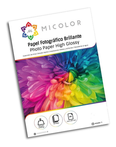 Papel Fotográfico Brillante A4 200g 50 Hojas 