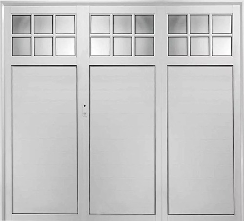 Portón Aluminio Blanco 1/4 Repartido Alto De 270x220 Cm