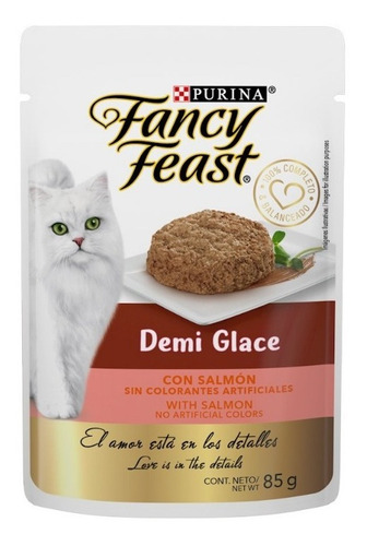 Fancy Feast Gato Adulto Demi Glace Receta Salmón Sobre 85g