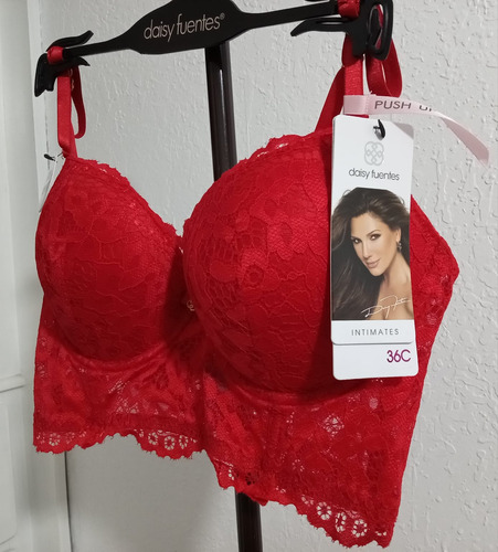 Brasier Daisy Fuentes 36c Push Up Rojo Extra Soporte