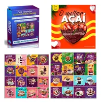 Comprar Pacote De Artes Para Açaiteria: 300 Modelos Canva Prontos: