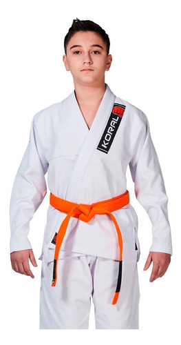 Kimono Jiu-jitsu Infantil Koral Trançado Branco