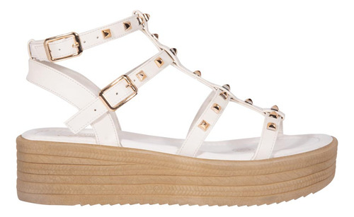 Sandalias Plataforma Y Estoperol Vi Line Latte Mujer 4590