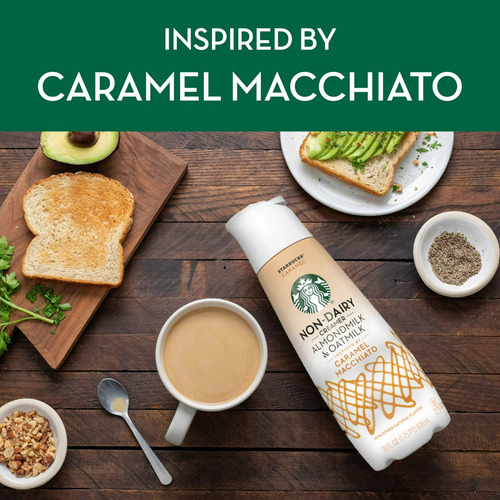 2 Pack Starbucks Creamer Almond & Oat Milk Caramel 828ml
