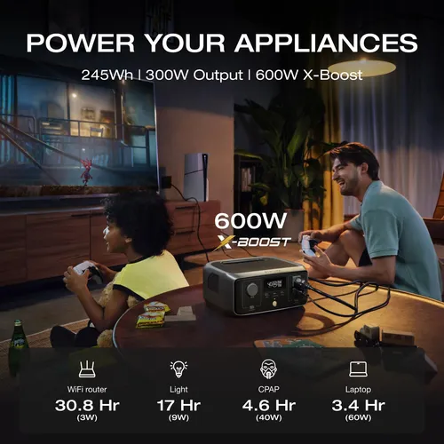 Generador De Energía Solar Ef Ecoflow River 3 Portátil 245wh