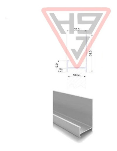 Perfil Mini J Tirador Manija Aluminio X 3 Mts Puerta Mueble