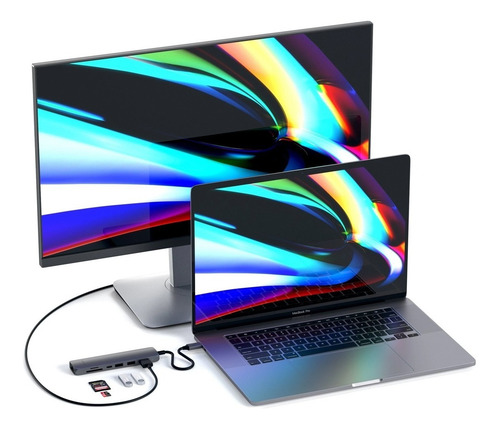 Imagen 9 de 9 de Hub Adaptador Usb-c - Hdmi 4k / Usb 3.0 / Red / Sd Msd - Sat