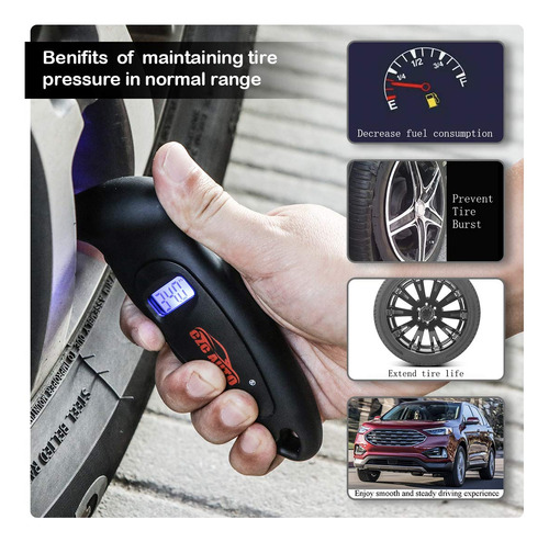 Czc Auto Medidor Digital De Presión De Neumárticos, 4 Ajuste