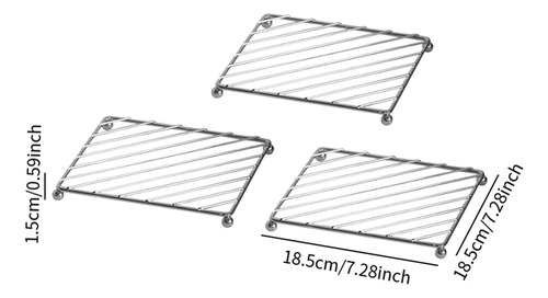 3x Soportes De Maceta De Metal Estantes Cuadrado