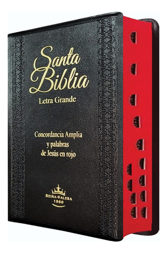 Biblia Letra Grande Reina Valera Concordancia Negra Vinílica