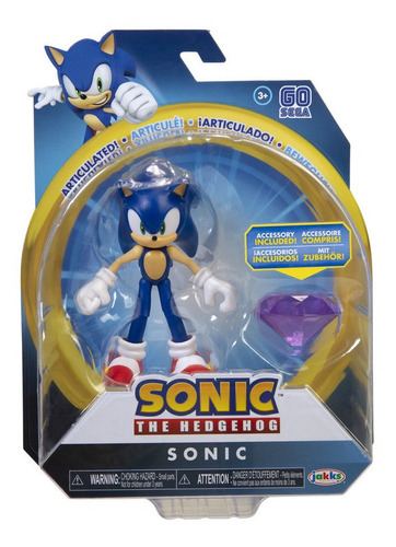 Sonic The Hedgehog 4-Inch Figura Articulada W3-Sonic Con Violeta Esmeralda 