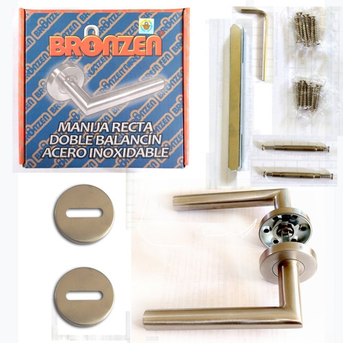 Imagen 3 de 4 de Manija Puerta Picaporte Acero Inoxidable Toshi X 1 Juego