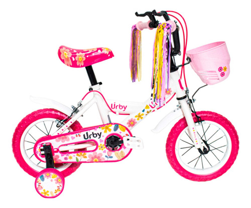 Bicicleta Infantil Rodado 12 Urby Bikes Con Rueditas Color Rosa