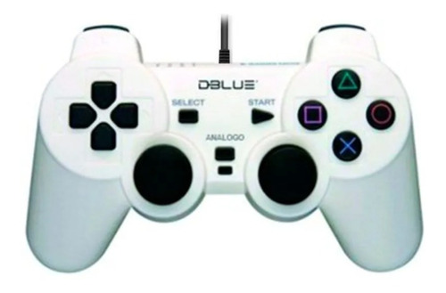 Joypad Joystick Usb Para Pc Doble Analogo Vibracion Shock Color Blanco