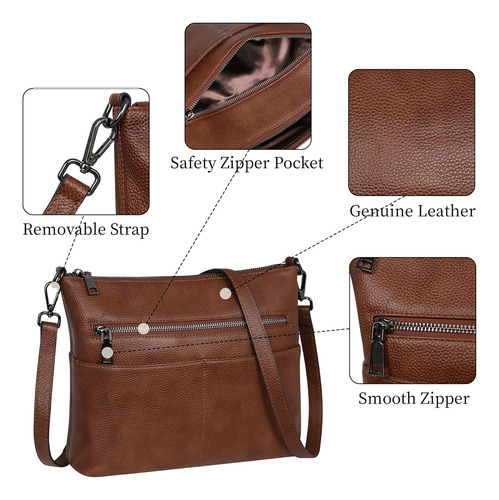 Iswee Bolsos Cruzados De Cuero Real Para Mujer, Bolso De Hom