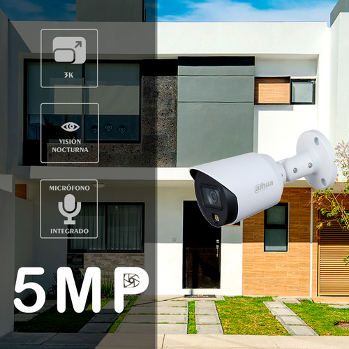 Kit De Video Vigilancia 4 Cámaras Bala 5mp Hfw1509tn Dahua - Dvr 8 Canales - 3k - Disco 1tb - Juego De Baluns Sin Cable - Accesorios Kitdh4bm5mpbal2tb Cctv Circuito Cerrado Procam