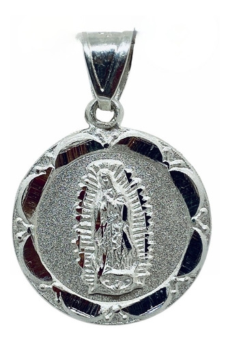 Medalla Virgen De Guadalupe Mateada 2.2cm Diámetro (dplata)
