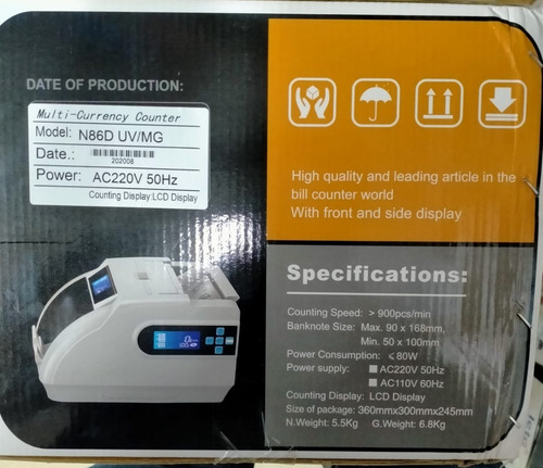 Imagen 5 de 7 de Maquina Contadora De Billete Bill Counter Mod. N86 D Uv/mg