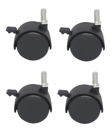 Imagen 1 de 1 de 4 Rodajas Nylon Negro Tornillo 5/16 Muebles Girat /freno40mm