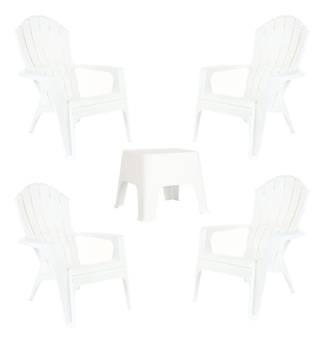 Juego De Jardin Sillon Miami X4 + Mesa Sunset Resistente Pvc