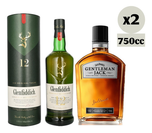 Pack Gentleman Jack - Glenfiddich Single Malt 12 Años 750cc