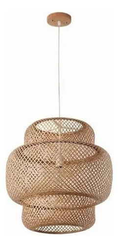 A Lámpara Colgante Led De Tejido De Bambú, Araña S B