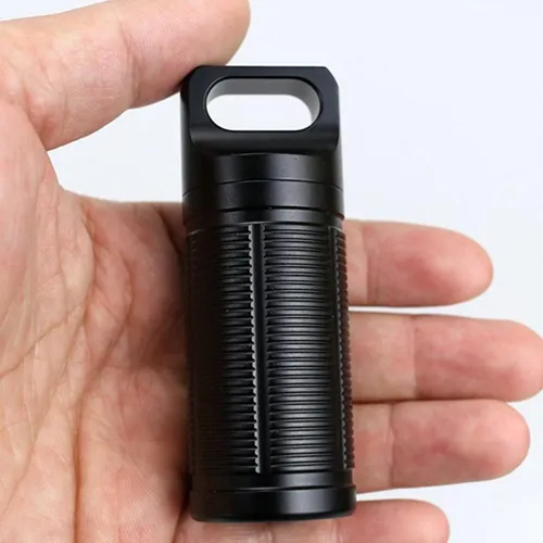 Botella De Cápsula Caja Píldora Mini Viaje Negro