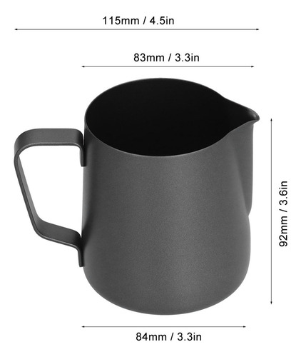 Jarra De Espuma De Leche Ptfe De 400 Ml De Acero Inoxidable