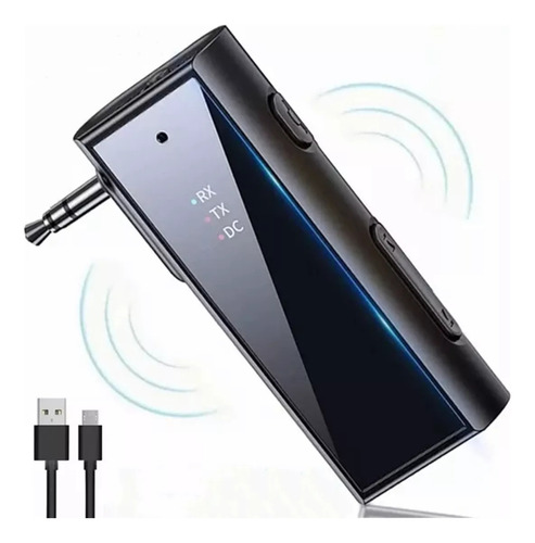 Receptor Auxiliar Bluetooth 5.1 Pare Laptop Y Coche Y Audio Negro Qyju