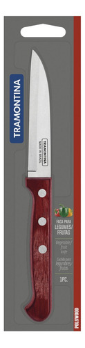 Cuchillo Para Legumbres Y Frutas Tramontina Polywood Con Lám Color Polywood rojo