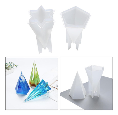 Molde De Silicona Tipo Cónico, Moldes Piramidal Hexágono