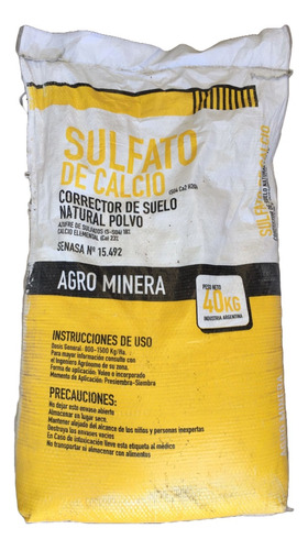 Fertilizante Yeso Agricola X 40 Kg (sulfato De Calcio)