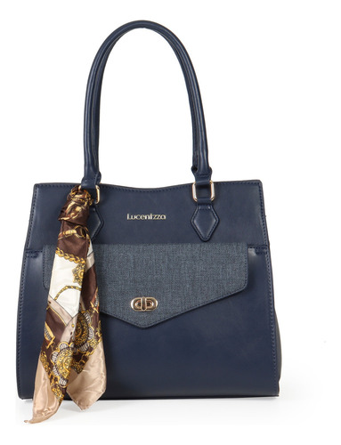 Bolsa Tote Para Mujer Lucentzza Atemporal Con Mascada Color Azul