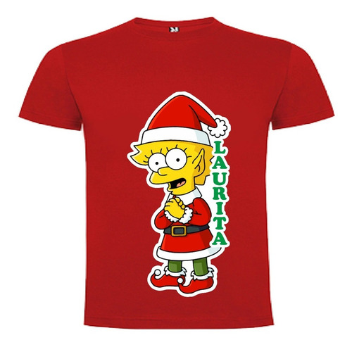 Polera Maggie Simpsons Navidad Niños Personalizada Algodón 