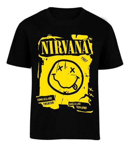 Playera Nirvana Kurt Cobain Rock Clásico Smells Like Teen