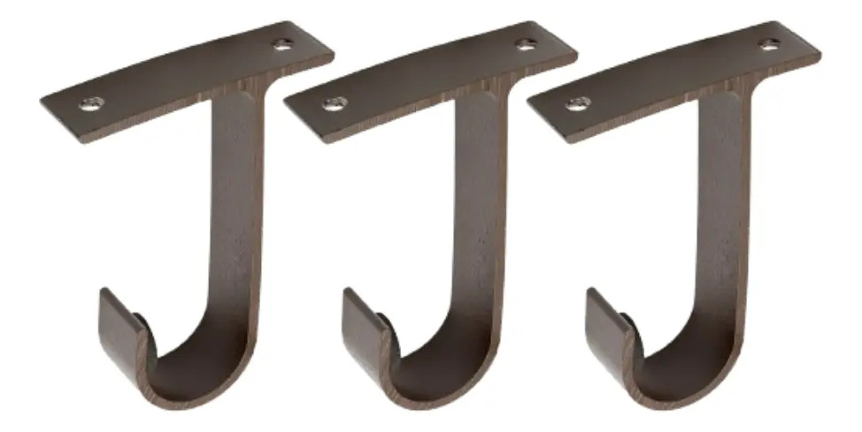 Kit 3 Suportes Para Teto Varão Cortina 28mm Cores Cor Marrom