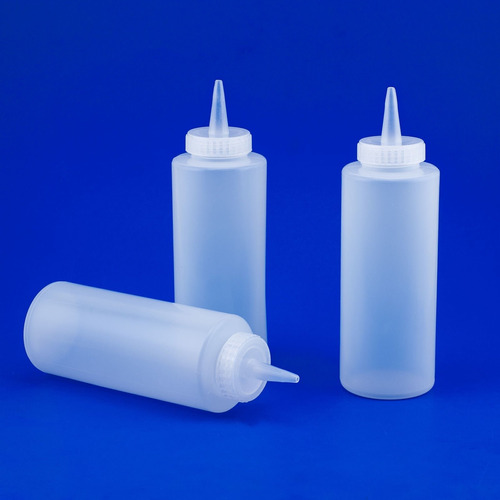 12 Oz Plastico Transparente Squeeze Bottle 3pk Ketchup
