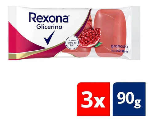 Jabon De Glicerina Rexona Pack 3 X 90 G Granada