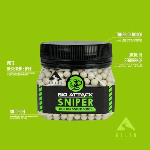 Imagem 2 de 7 de Bbs Airsoft Munição Bolinha Esfera Bioattack Dmr Sniper 0.43