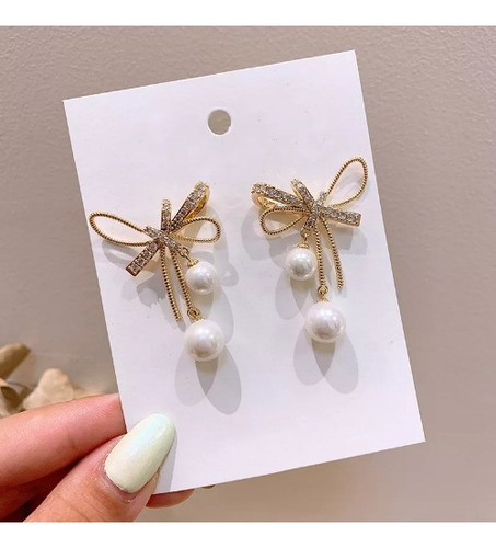 ~! Pendientes Inés Con Colgante De Perla En Forma De Encaje
