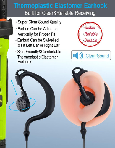Commountain Auricular Xpr 3500e Xpr 3300e Con Micrófono