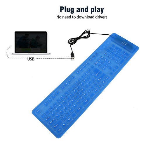 Teclado Teclado Flexible Silicona 108 Teclado Usb Plegable