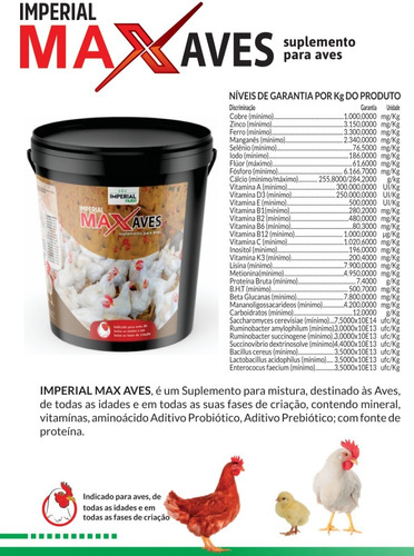 Aminoácido Aves Suplemento Crescimento Engorda Max Aves 5kg.