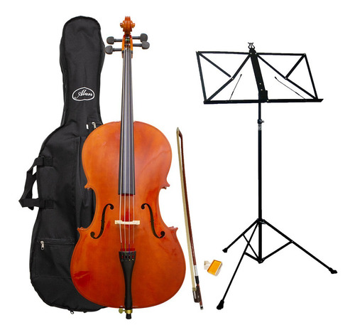 Kit Violoncelo Al 1210 4/4 Alan + Estante Para Partitura S2