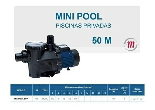 Imagen 2 de 5 de Bomba Pearl Motorarg Autocebante Mini Pool 50 M