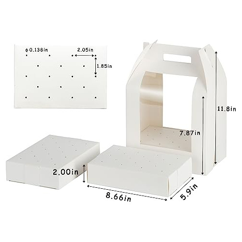 Hzzycaxli Premium White 4-pack Cake Pop Boxes - Embalaje Seg