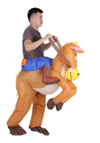 Decdeal Divertido Vaquero Jinete En Traje Inflable Caballo