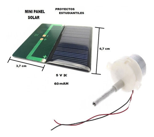 Mini Panel Solar + Motoreductor Para  Proyecto Estudiantl