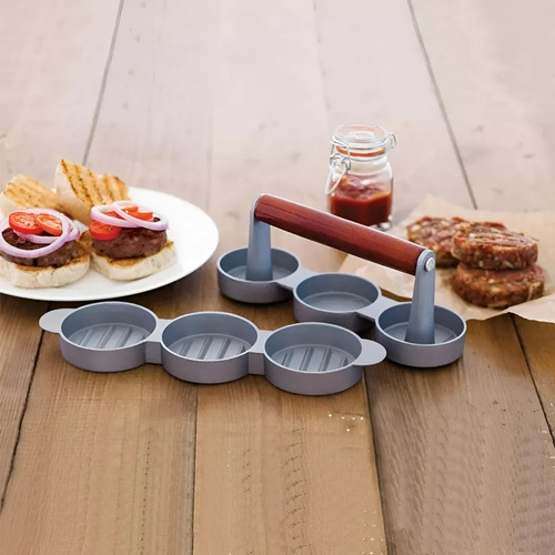 Molde Hamburguesa Prensa Para Hamburguesas Smash Burger 3cav Color Gris / molde hamburguesas / prensa para hamburguesas 3cav